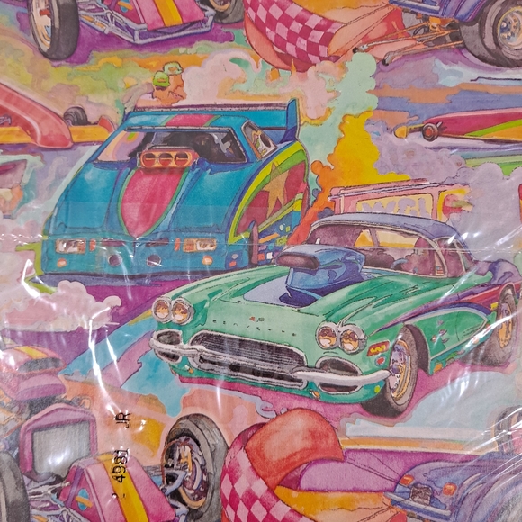 Vintage Hallmark Wrapping Paper Racing Cars Gift Wrap Lot of 27 NIP - Picture 6 of 10